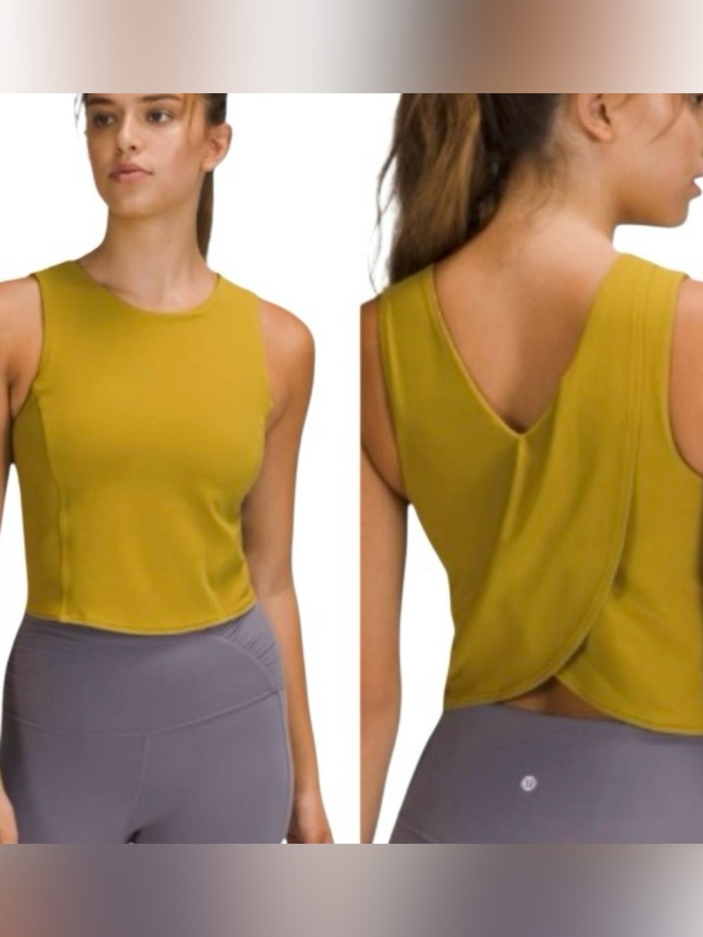 Lululemon Nulu Twist-Back Yoga Tank Top Light Support, C/D Cups in Auric Gold